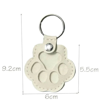 Leather Memorial Pet Hair Storage Keychain