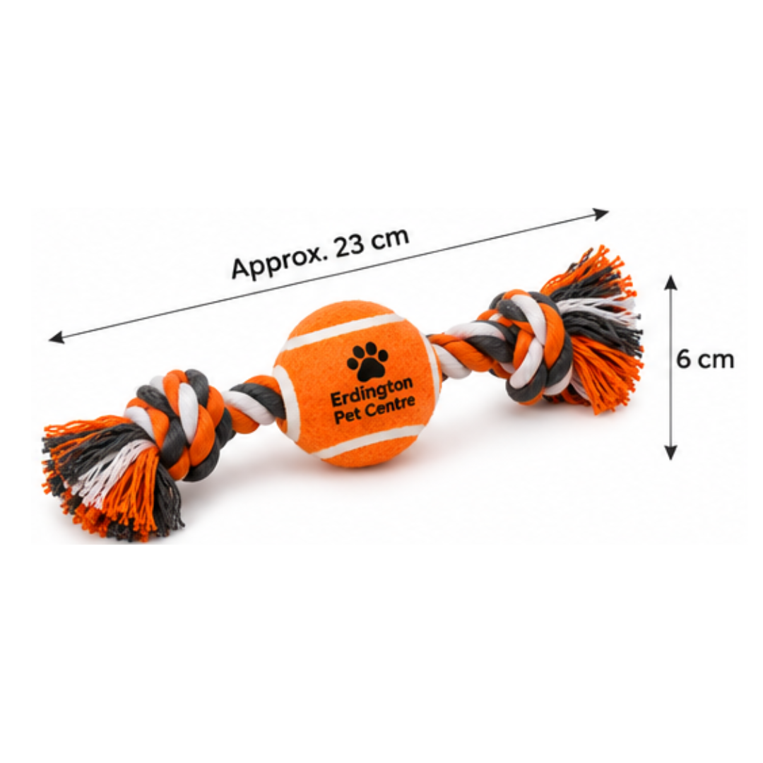 Erdington Pet Centre Rope Ball Dog Toy – Orange