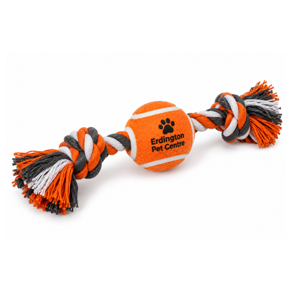 Erdington Pet Centre Rope Ball Dog Toy – Orange